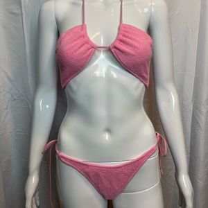 TRIANGL Pink Aster Terry Bikini Set, SZ M